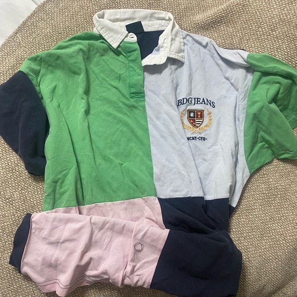 🤍3/35 BDG urban outfitters collared colourblock shirt - Picture 1 of 3